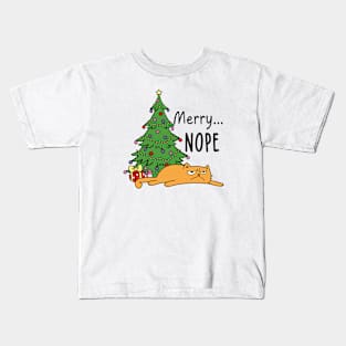 Merry Nope - Angry Cat Kids T-Shirt